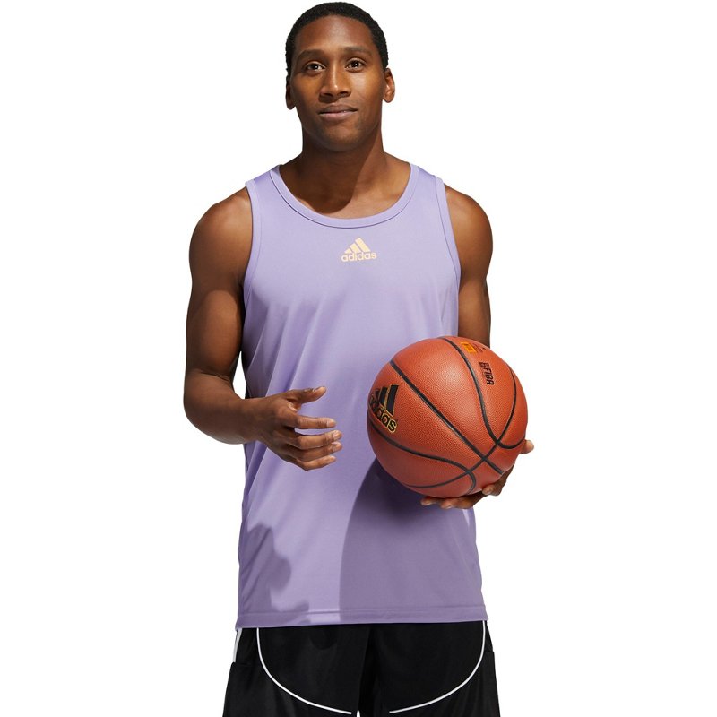 Adidas Men's 3G Basketball Sleeveless Tank Top Shirt Lilac Purple XXL