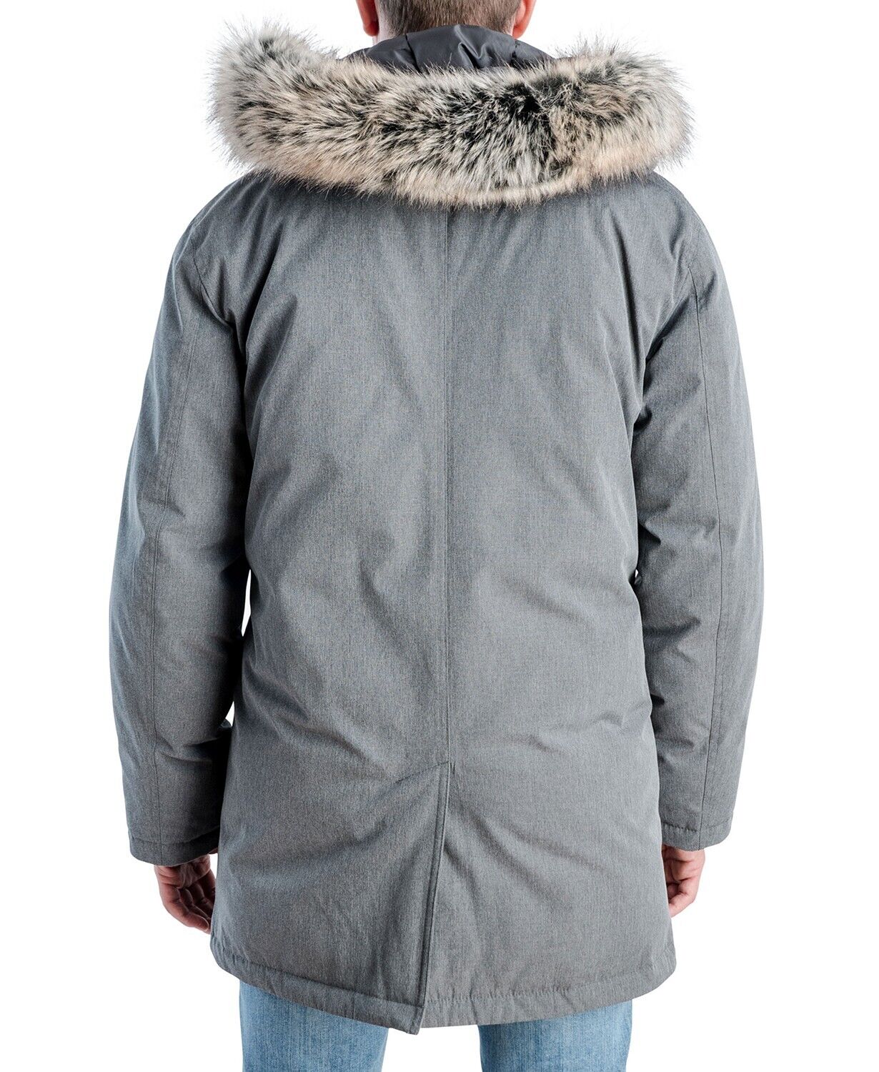 Michael Kors Men's Hooded Bib Snorkel Parka Coat Medium Grey