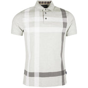 Barbour Mens Blaine Oversized Tartan Polo Shirt Grey Marl Large