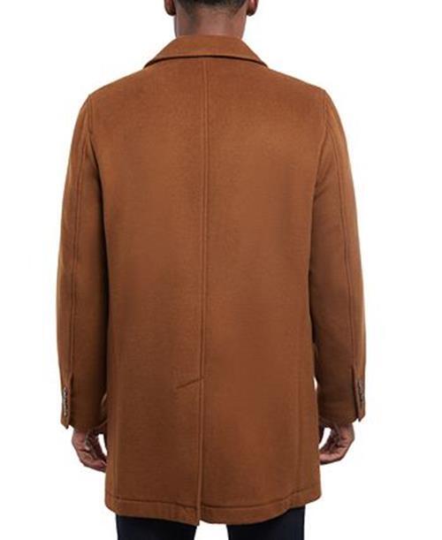 Michael Kors Mens Regular fit Double Breasted Overcoat Coat 42 S Brown Solid