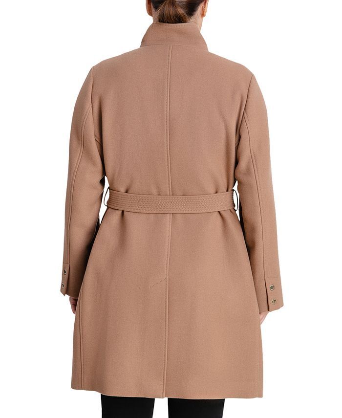 Michael Kors Women's Plus Size Walker Coat 3X Solid Camel Wool NO BELT