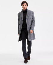 Ted Baker Ted by Men's Classic-Fit Twill Wool-Blend Overcoat Coat 48 R Grey