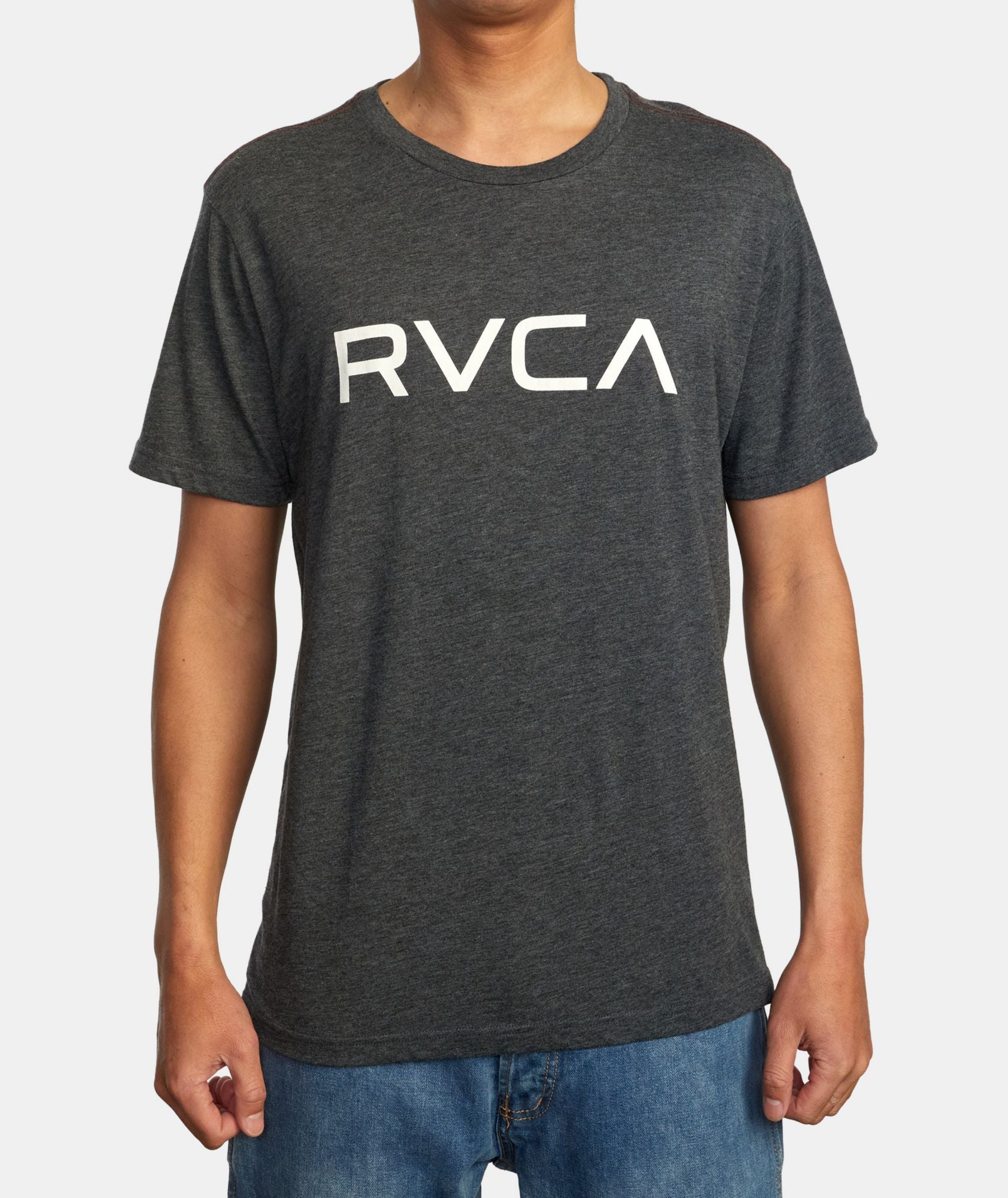 Rvca Men's Rvca Graphic Crewneck T Shirt Charcoal Grey Small