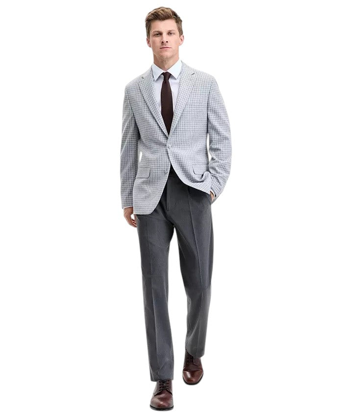 Tommy Hilfiger Mens Modern fit Sport Coat Blazer 46 R Gray Blue Plaid Check