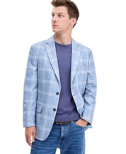 Tommy Hilfiger Mens Modern fit Sport Coat Blazer 36 R Light Blue Check