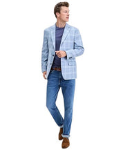 Tommy Hilfiger Mens Modern fit Sport Coat Blazer 36 R Light Blue Check