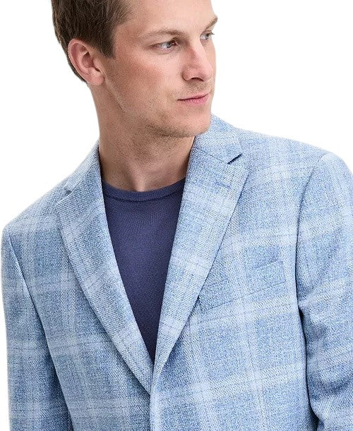 Tommy Hilfiger Mens Modern fit Sport Coat Blazer 36 R Light Blue Check