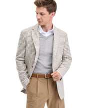 Tommy Hilfiger Mens Modern fit Sport Coat Blazer 40 L Tan Grey Check