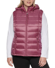 Charter Club Women's Plus Size Hooded Packable Puffer Vest 0X Plumberry