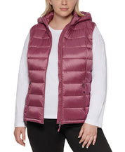 Charter Club Women's Plus Size Hooded Packable Puffer Vest 0X Plumberry
