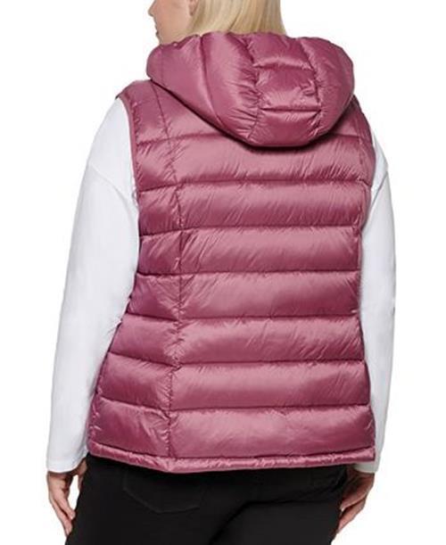 Charter Club Women's Plus Size Hooded Packable Puffer Vest 0X Plumberry