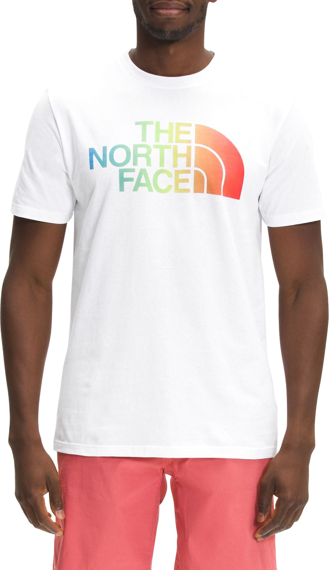 The North Face Men's Half Dome Logo Short Sleeve Crewneck T Shirt White Red XL