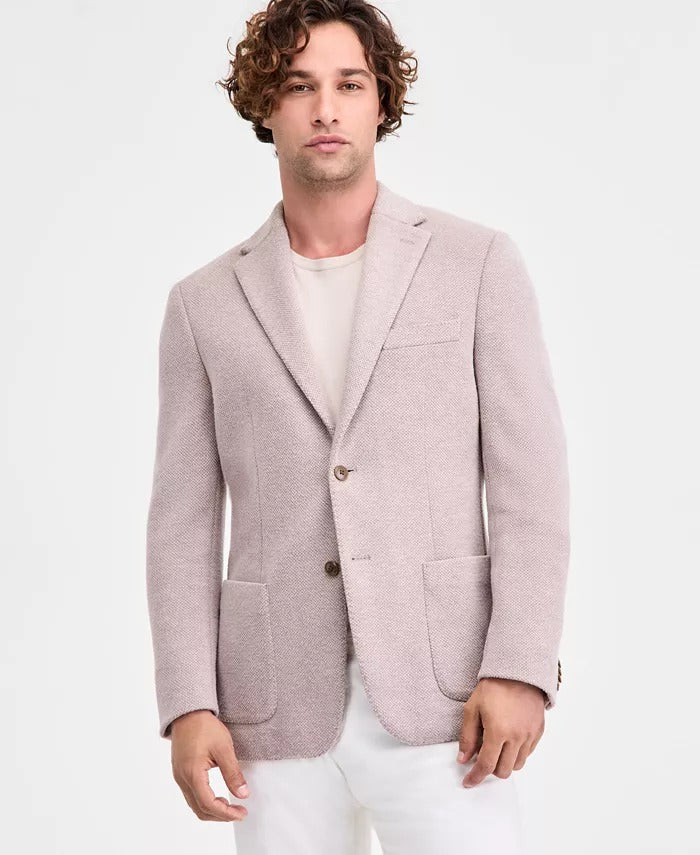 Michael Kors Men's Classic-Fit Stretch Oatmeal Knit Sport Coat Blazer 40 R Beige