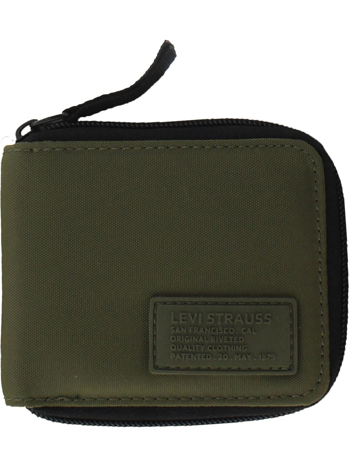 Levis Fallon Mens Rfid Zip Around Card Case Wallet Green