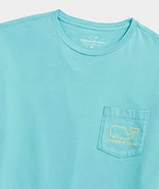 Vineyard Vines Men's Garment Dye Whale Long-Sleeve T Shirt Large Green Sea Grove