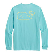 Vineyard Vines Men's Garment Dye Whale Long-Sleeve T Shirt Large Green Sea Grove