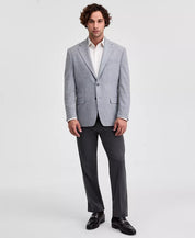 Michael Kors Mens Classic fit Suit Jacket Blazer 40 L Gray White Check Stretch
