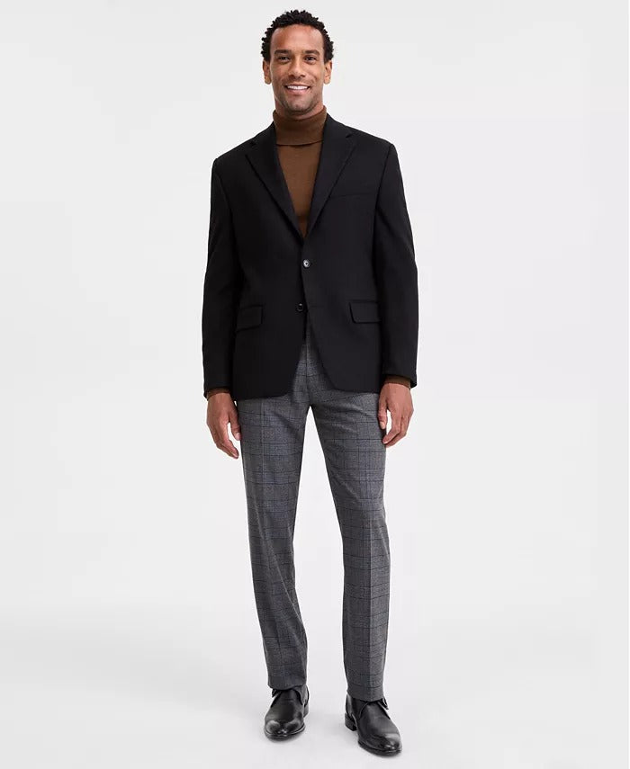 Michael Kors Mens Classic-Fit Wool Cashmere Sport Coat Blazer 38R Black