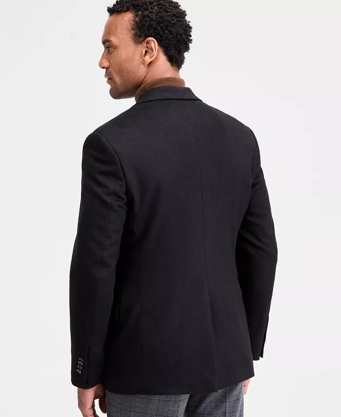Michael Kors Mens Classic-Fit Wool Cashmere Sport Coat Blazer 38R Black