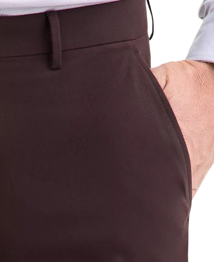Calvin Klein Mens Slim fit Dress Pants 38 / 30 Brown Solid