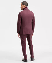 Kenneth Cole Mens Slim fit 2 Piece Suit 36 S / 29 Waist Burgundy Red Stretch