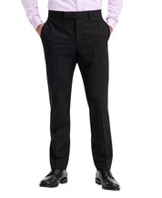 Kenneth Cole Mens Slim fit 2 Piece Suit 42 R / 35 Waist Black Striped Stretch