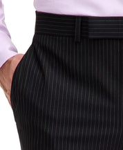 Kenneth Cole Mens Slim fit 2 Piece Suit 36 R / 29 Waist Black Striped Stretch