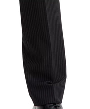 Kenneth Cole Mens Slim fit 2 Piece Suit 36 R / 29 Waist Black Striped Stretch
