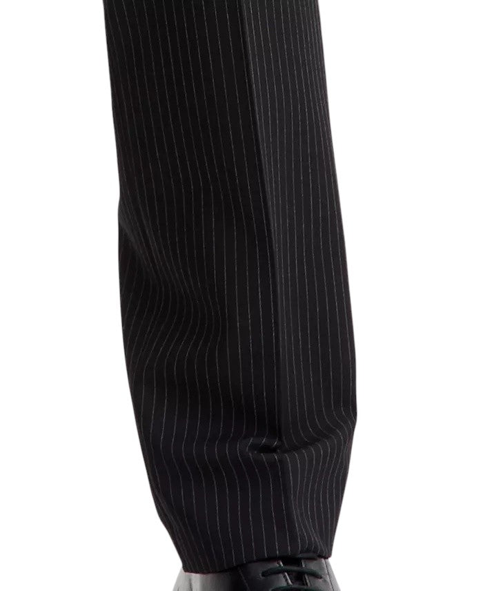 Kenneth Cole Mens Slim fit 2 Piece Suit 36 R / 29 Waist Black Striped Stretch