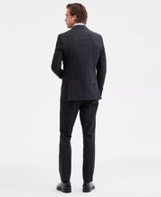 Dkny Mens Modern fit 2 Piece Suit 50 L Pants 44 / 34 Charcoal Gray Plaid