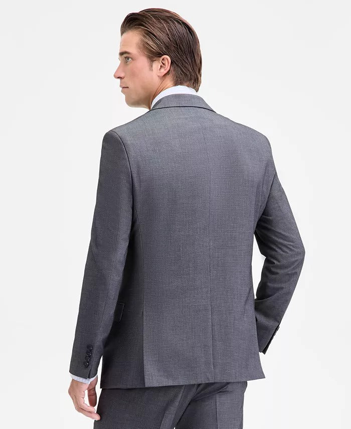 Dkny Mens Modern fit 2 Piece Suit 40 R Pants 33 / 32 Black White Birdseye