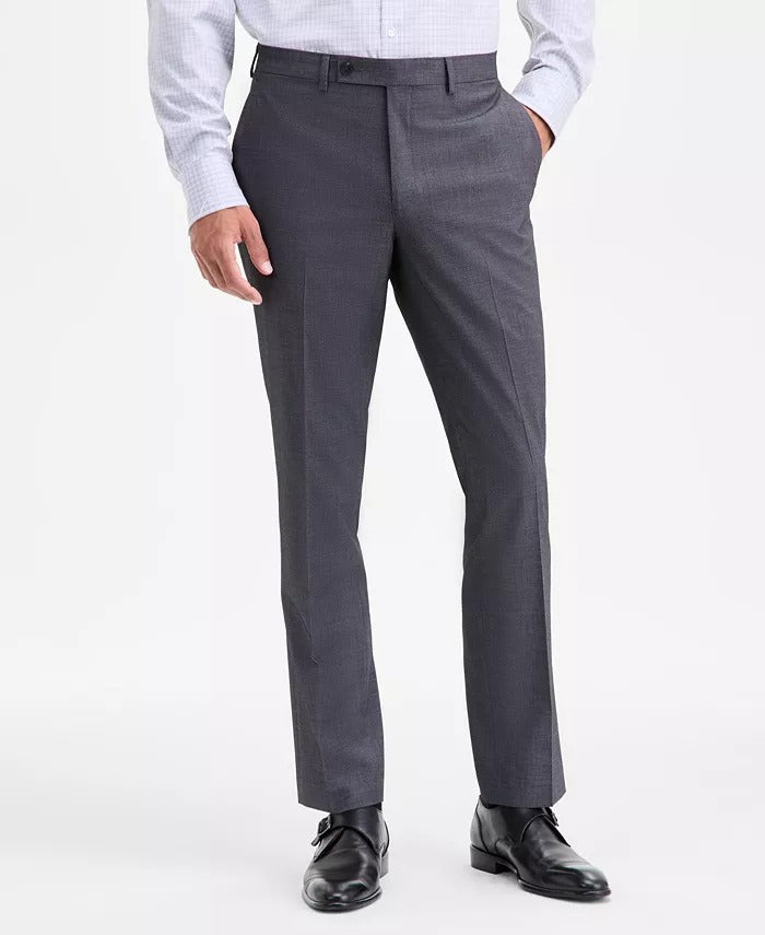 Dkny Mens Modern fit 2 Piece Suit 40 R Pants 33 / 32 Black White Birdseye
