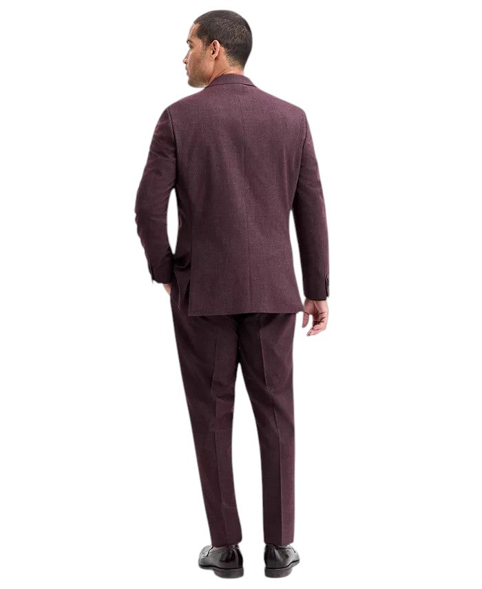 Perry Ellis Portfolio Mens Modern fit 2 Piece Suit 36 R Pants 29 Burgundy Red