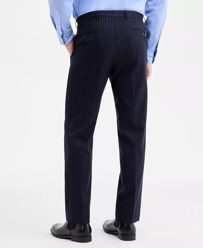 Michael Kors Mens Classic fit Dress Pants 36 / 30 Navy Blue Striped Stretch