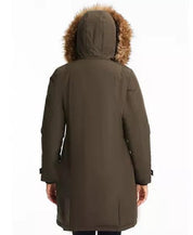 VINCE CAMUTO Women's Faux-Fur-Trim Hooded Parka Coat XS Olive Green