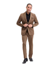 Bar lll Mens Slim fit Suit Jacket Blazer 42 S Brown Solid Stretch