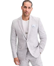 Bar Iii Mens Slim fit Linen Cotton Suit Jacket Blazer 36 S Light Gray Solid