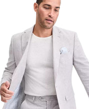 Bar Iii Mens Slim fit Linen Cotton Suit Jacket Blazer 36 S Light Gray Solid