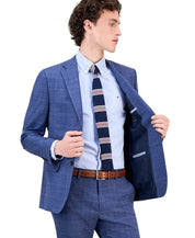 Tommy Hilfiger Mens Modern fit Wool Suit Jacket Blazer 44 R Blue Plaid Stretch