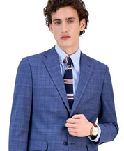 Tommy Hilfiger Mens Modern fit Wool Suit Jacket Blazer 44 R Blue Plaid Stretch