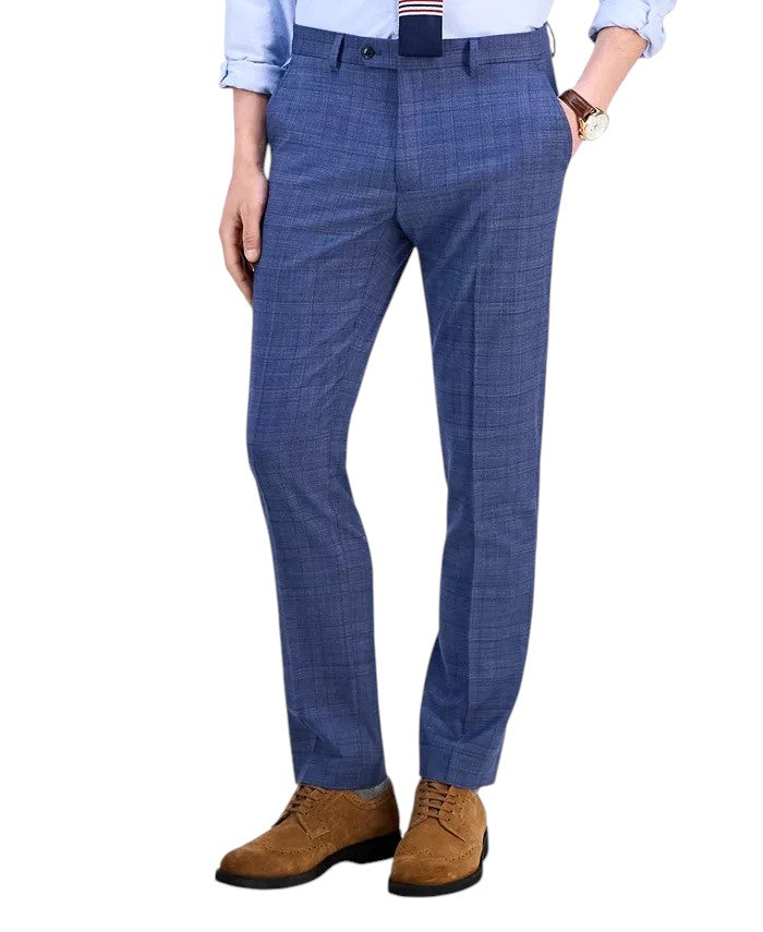Tommy Hilfiger Mens Modern fit Dress Pants 36 / 30 Navy Blue Plaid Stretch