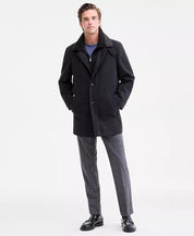 Calvin Klein Mens Classic-Fit Coleman Overcoat Coat 36 R Charcoal Grey