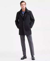 Calvin Klein Mens Classic-Fit Coleman Overcoat Coat 36 R Charcoal Grey