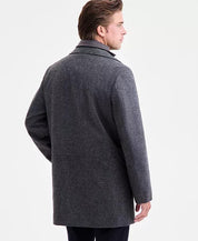 Calvin Klein Mens Classic-Fit Coleman Bib Overcoat Coat 40L Grey