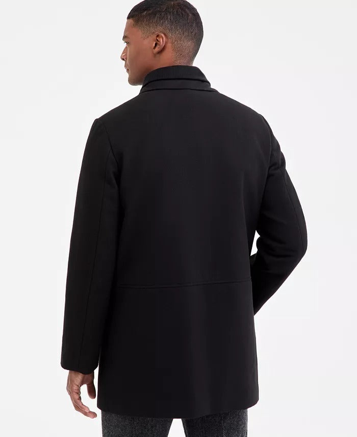 Calvin Klein Mens Classic-Fit Coleman Overcoat Coat 40R Black