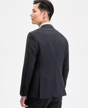 Hugo Boss Mens Modern fit Suit Jacket Blazer 38 R Dark Grey Striped Stretch