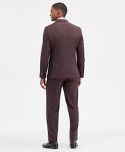 Nautica Mens Modern fit 2 Piece Suit 38 R / 32 Waist Brown Solid Stretch