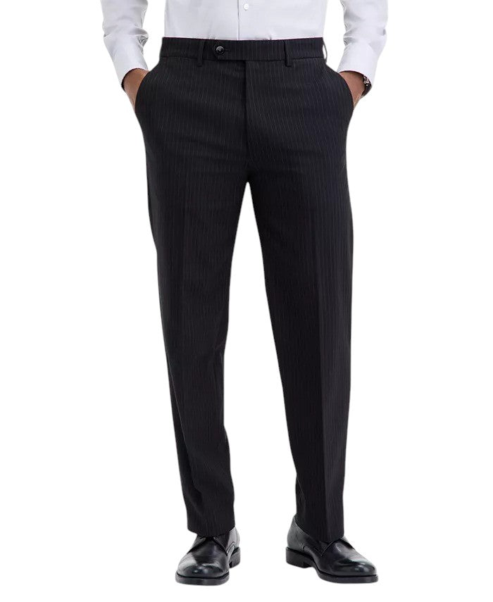 Nautica Mens Modern fit 2 Piece Suit 40 R Pants 34 / 32 Black Striped
