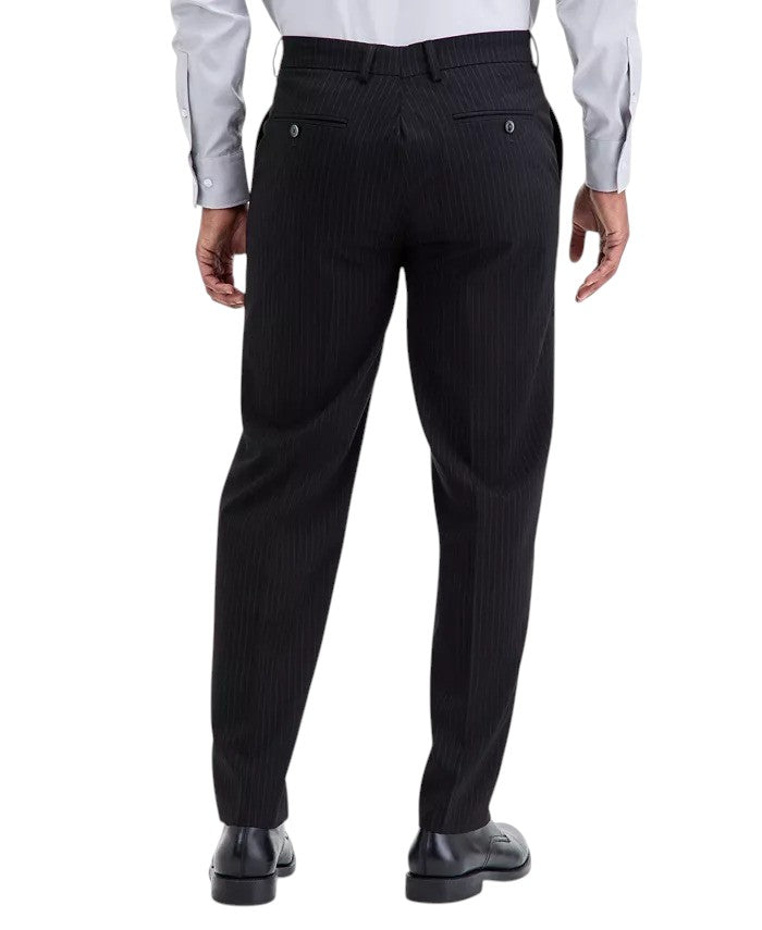 Nautica Mens Modern fit 2 Piece Suit 38 R / 32 Waist Black Striped
