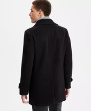 Tommy Hilfiger Mens Classic-Fit Double Breasted Peacoat Coat 38 S Black